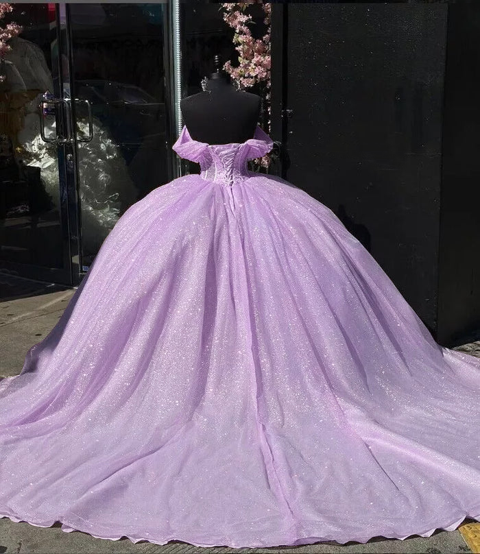 Quinceanera Dresses Pink Glitter, Ball Gown Birthday Xv Dress – jkprom
