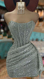 Strapless Sequin Mini Dress Homecoming Party Birthday Outfit