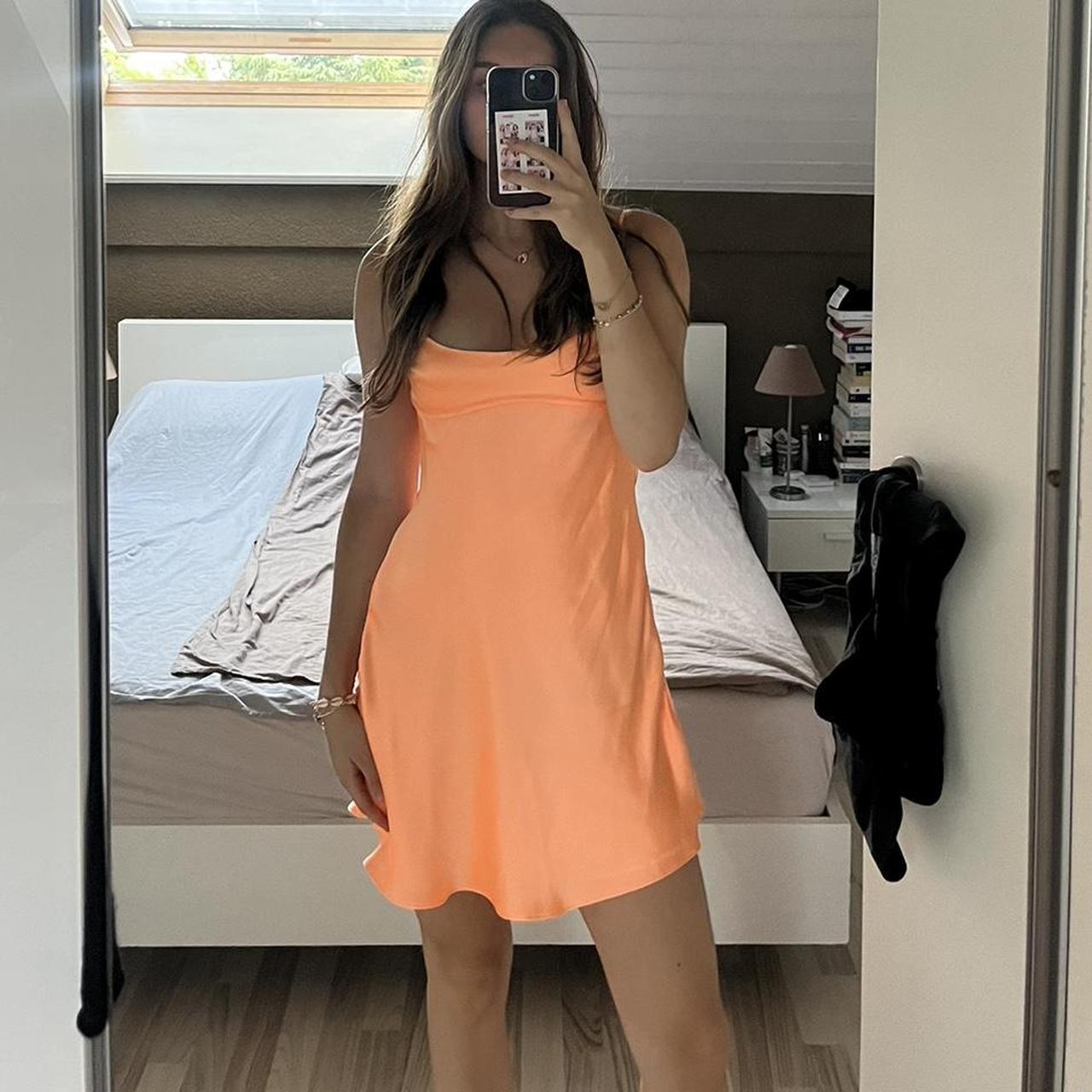 Modest Orange Satin Short Formal 8Th Grade Homecoming Dresses Hoco Backless Cocktail Outfits