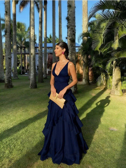 Orange Long Prom Dresses V Neck Formal Dress Outfits jkprom Orange Long Prom Dresses V Neck Formal Dress Outfits jkprom