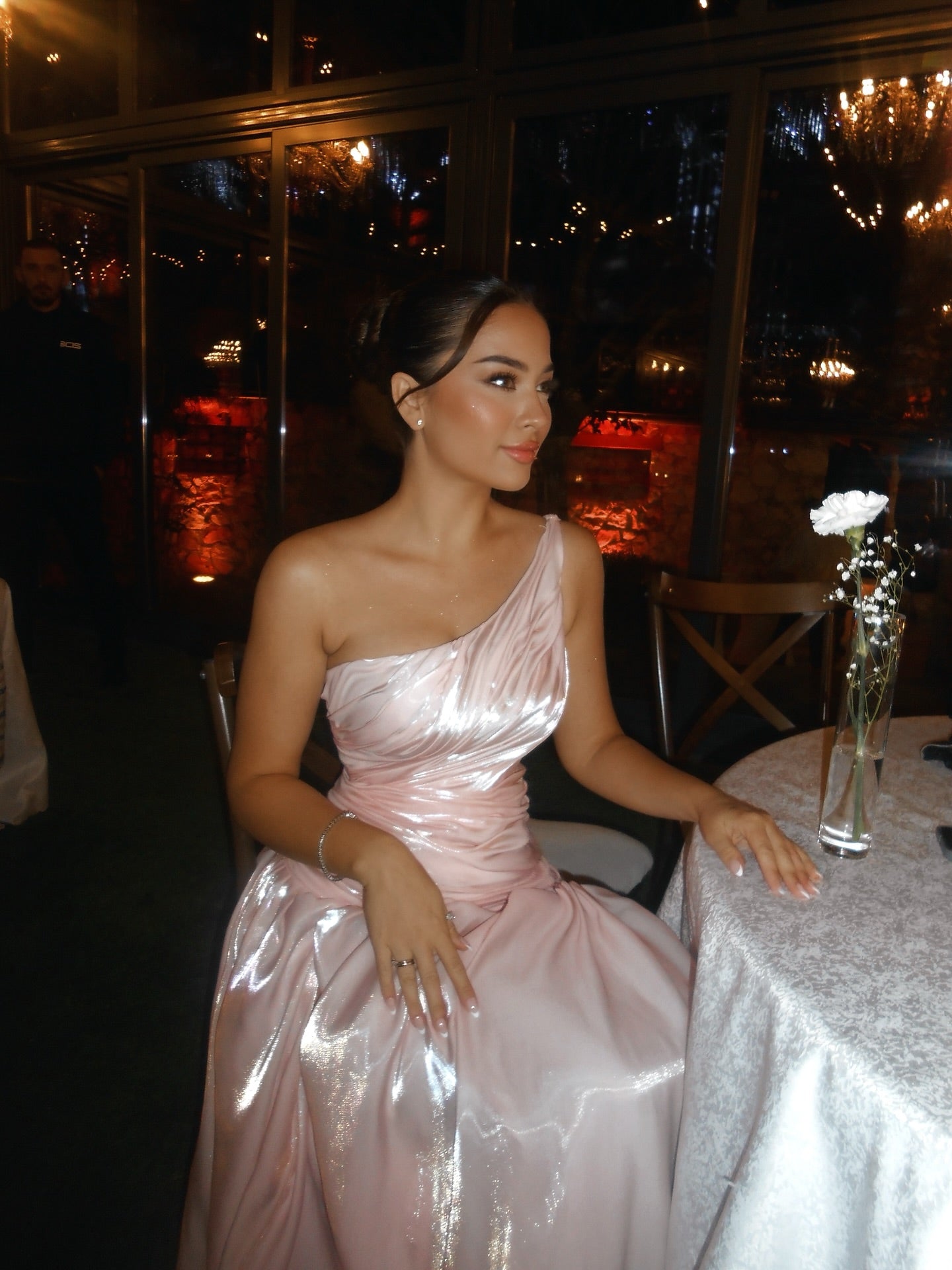 Elegant One Shoulder Prom Dresses A Line Formal Evening Gown with Slit