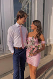 Short Pink Cocktail Dresses Semi Formal Dress for Woman