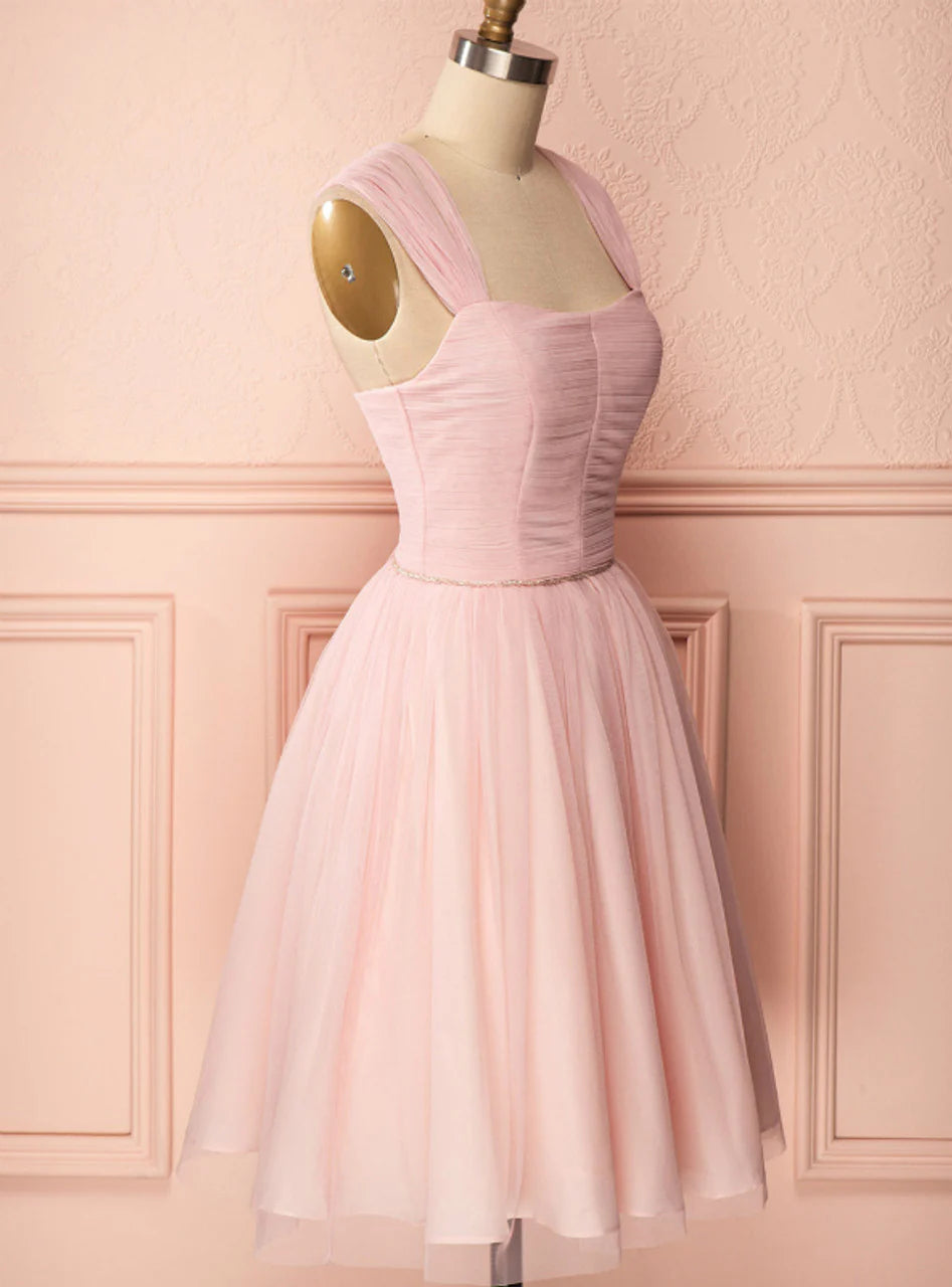 Cute Pink Tulle Mini Cocktail dress A-line Pretty Hoco Dresses jkprom Cute Pink Tulle Mini Cocktail dress A-line Pretty Hoco Dresses jkprom