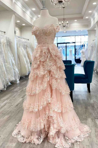 Princess Pink Prom Dress with Train,Long Formal Dresses Graduation jkprom Princess Pink Prom Dress with Train,Long Formal Dresses Graduation jkprom