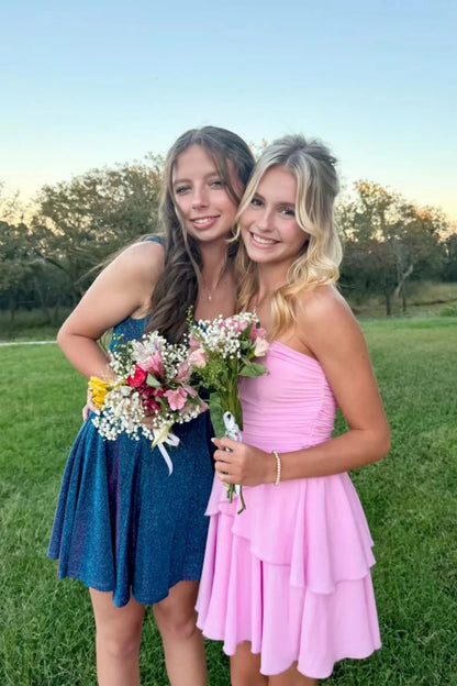 Pretty Red Hoco Dress Ruffle Fall Homecoming Dresses