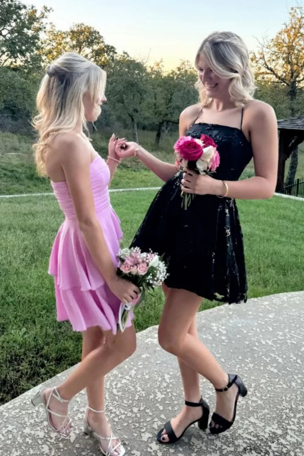 Pretty Red Hoco Dress Ruffle Fall Homecoming Dresses