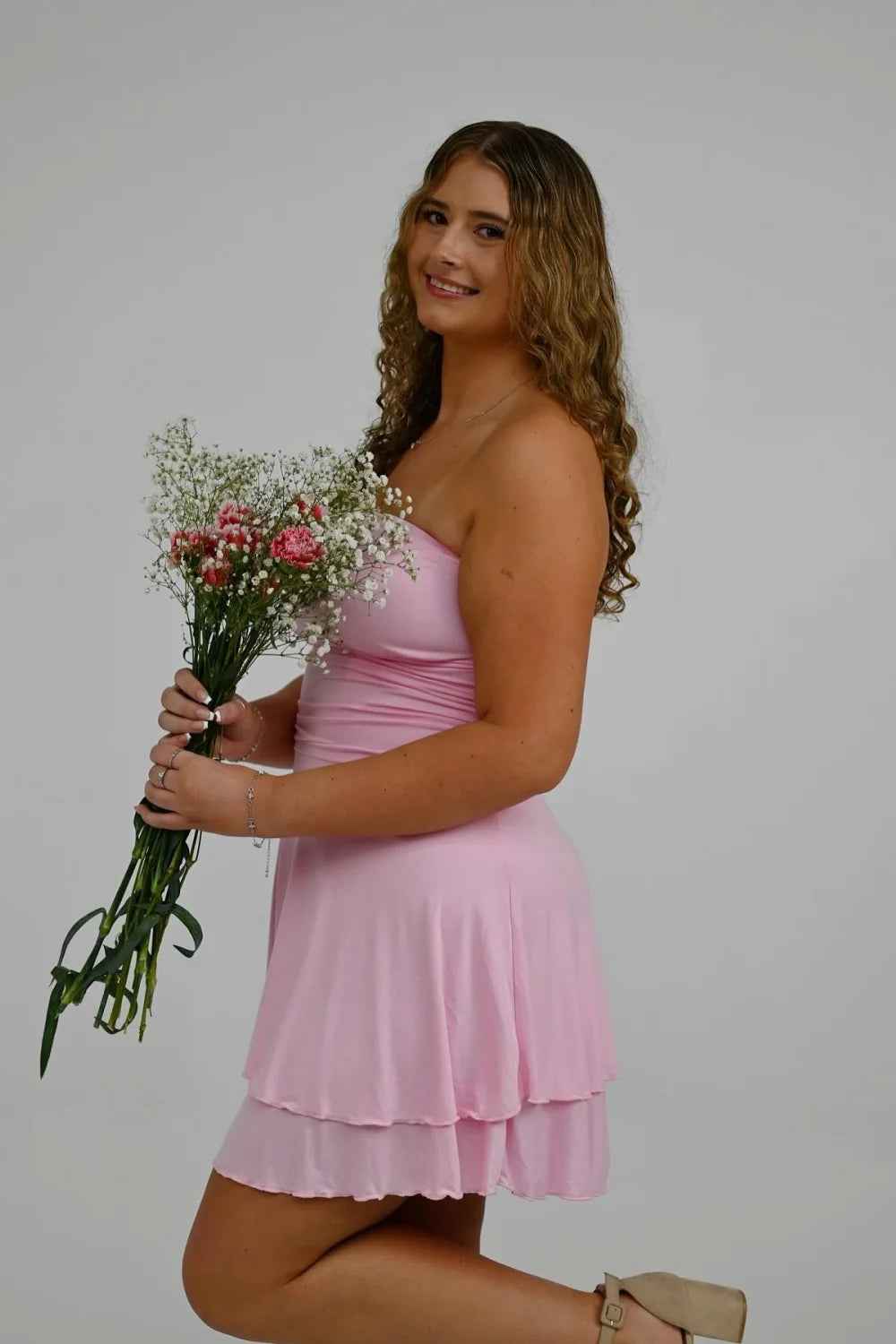 Pretty Red Hoco Dress Ruffle Fall Homecoming Dresses