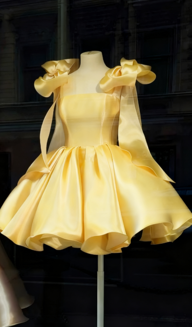 Ball Gown Spaghetti Straps Satin Short Mini Formal 8Th Grade Homecoming Dress Birthday Outfits