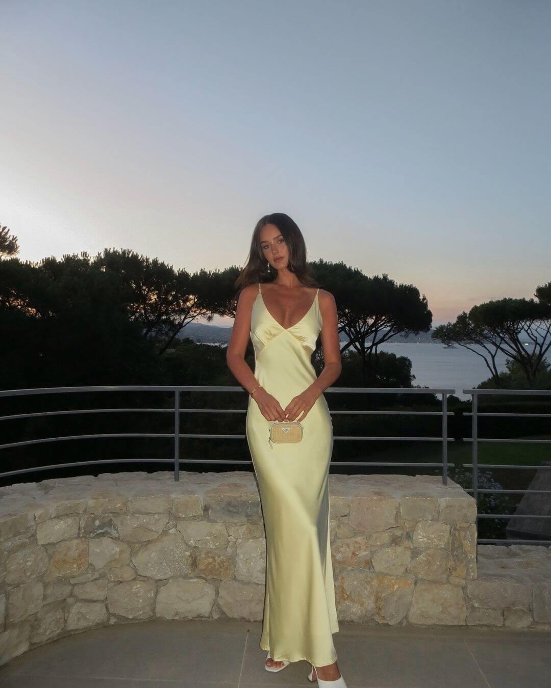 sachin and babi light blue dress Zapaka Women Mermaid Prom Dress Yellow Spaghetti Straps Backless Formal Dress with Appliques, Yellow / US12 main image 0