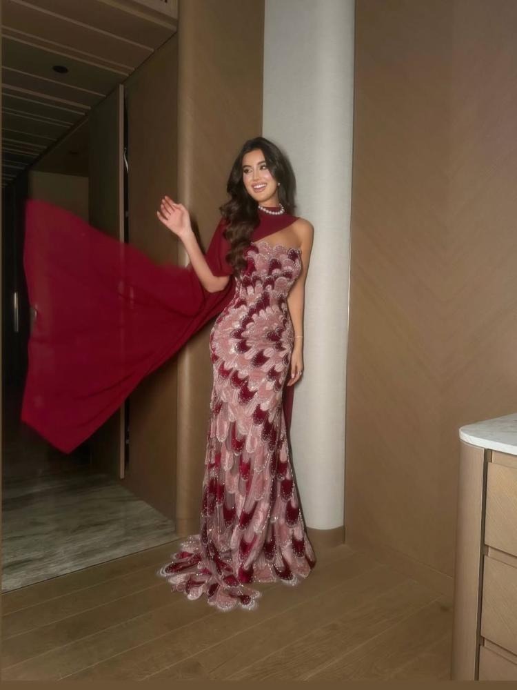 Luxury Mermaid Prom Dresses Floor Length Bodycon Maxi Dress