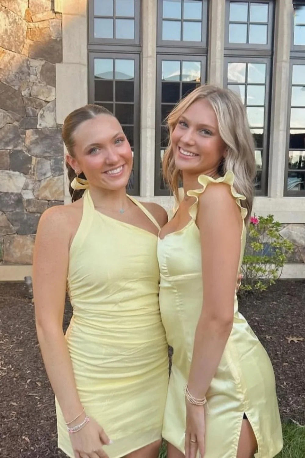 Ruffle Pink Short Cocktail Dress Open Back Prom Gown