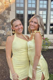 Ruffle Pink Short Cocktail Dress Open Back Prom Gown