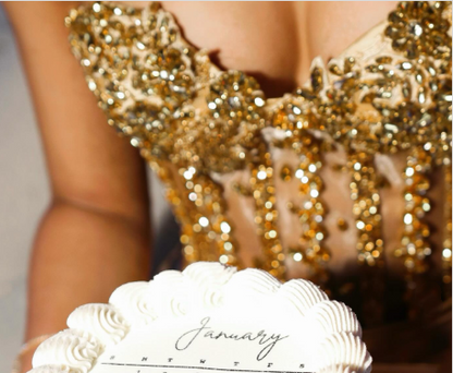Sparkly Gold Strapless Short Dress with Long Train