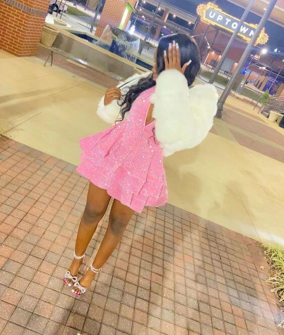 Sexy Short Pink Sequin Homecoming Dress Mini Hoco Dresses