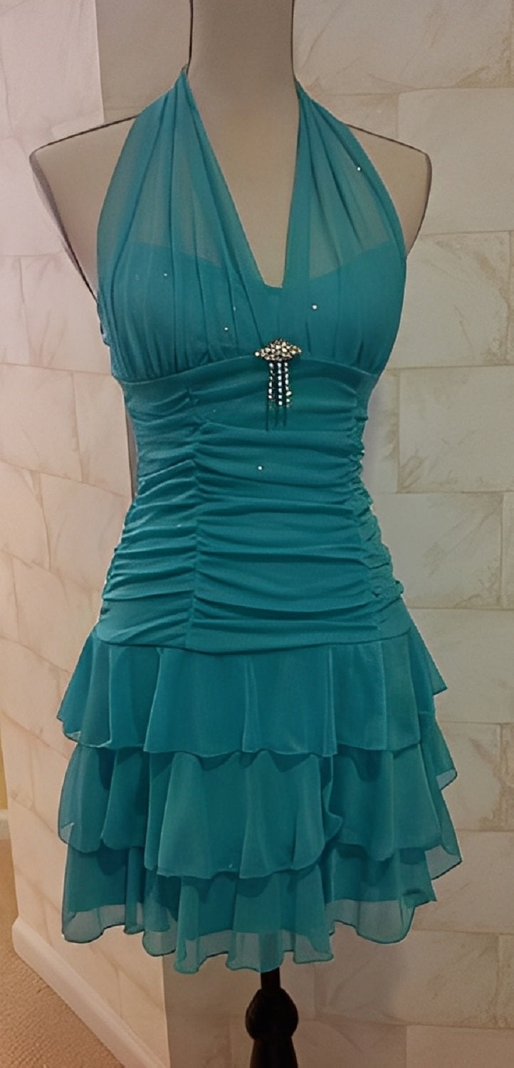 Short Halter Chiffon Cocktail Dresses Birthday Party Dress Formal