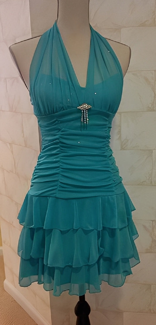 Short Halter Chiffon Cocktail Dresses Birthday Party Dress Formal