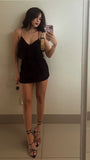 cute v neck short cocktail dress