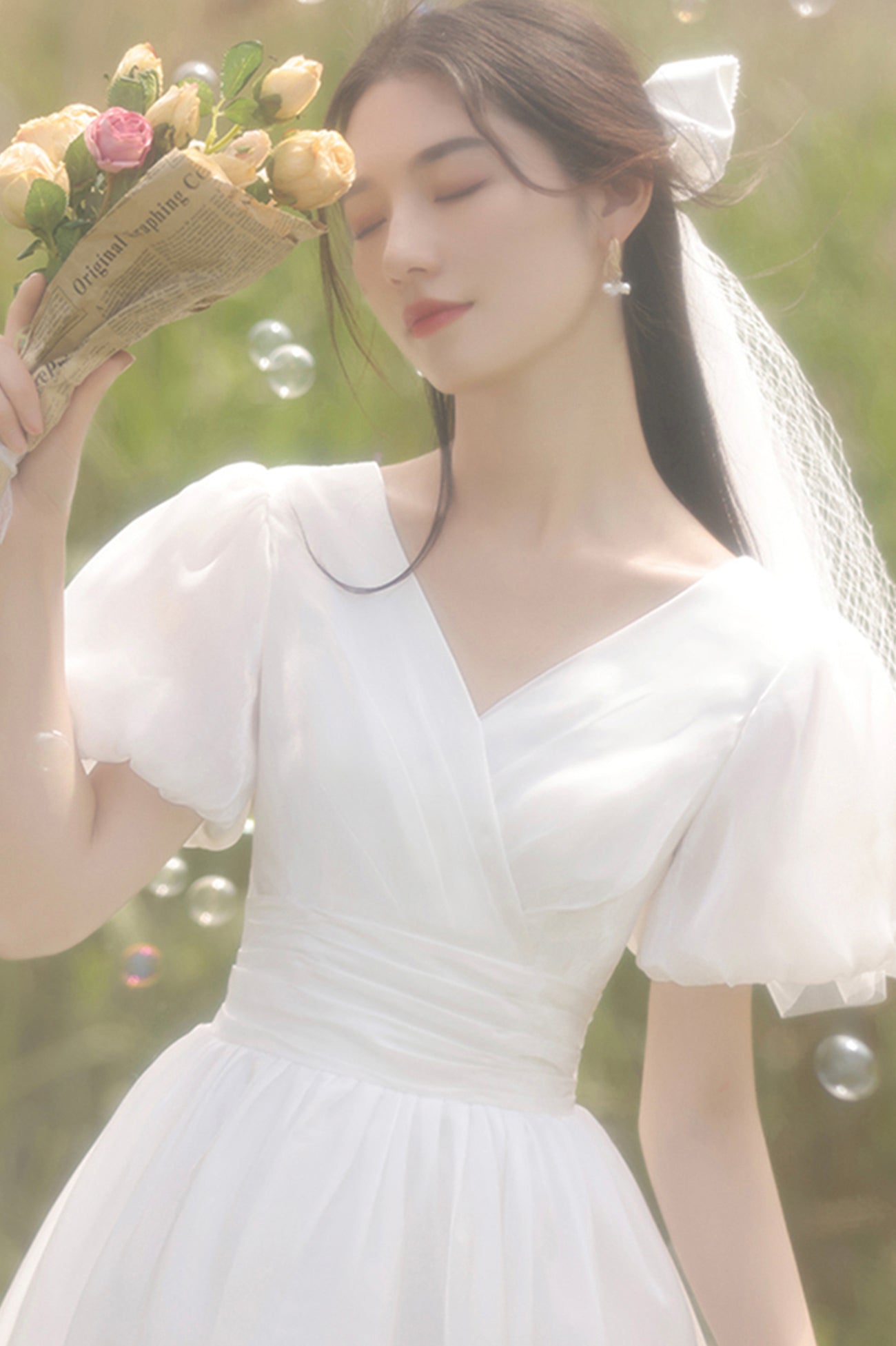 White Organza Short Prom Dress, A-Line Short Wedding Dresses jkprom White Organza Short Prom Dress, A-Line Short Wedding Dresses jkprom