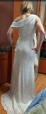 Glittery Sequin Mermaid Prom Dress Long Leg Split Formal Dress
