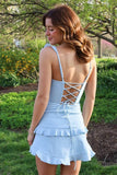 Lovely Short Homecoming Dresses Light Blue Birthday Party Dress