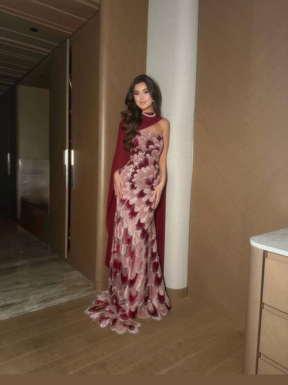 Luxury Mermaid Prom Dresses Floor Length Bodycon Maxi Dress
