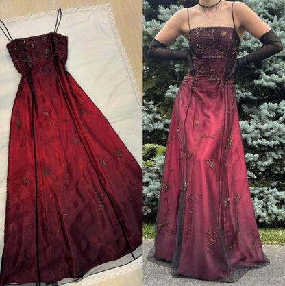 Vintage Blue Gradient Empire Prom Dresses Backless Romantic Beaded Evening Dresses