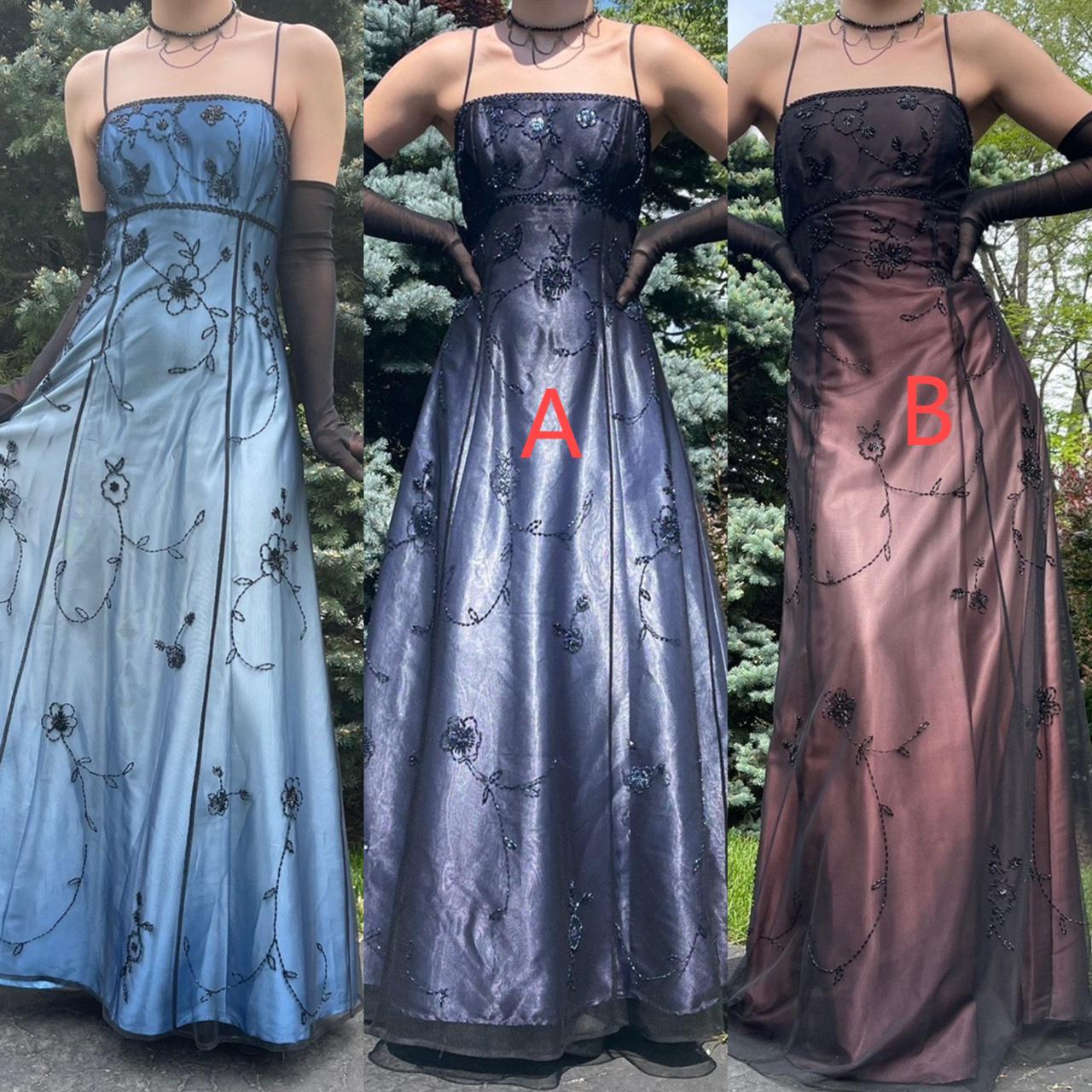 Vintage Blue Gradient Empire Prom Dresses Backless Romantic Beaded Evening Dresses