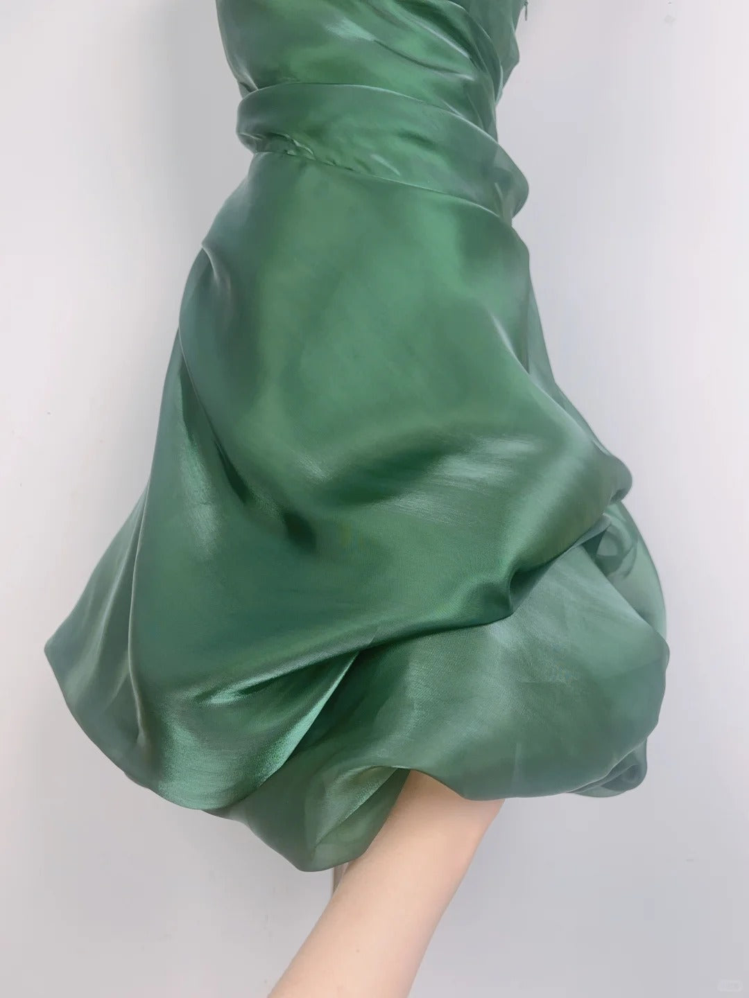 Vintage Green Halter Neck Mini Dress Short Party Gown
