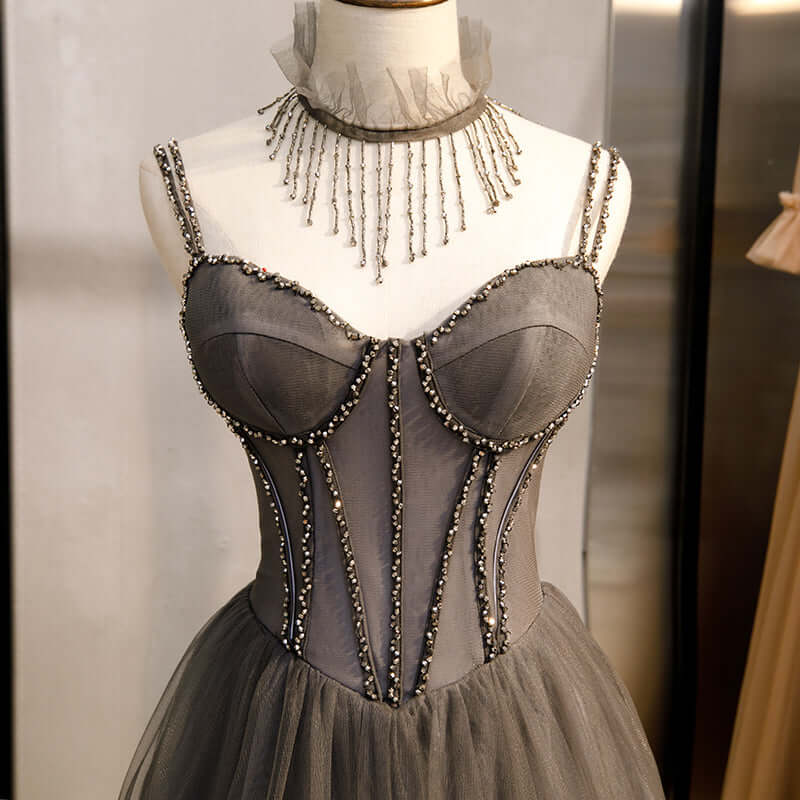 13912 Grey-Bronze Tulle Dress