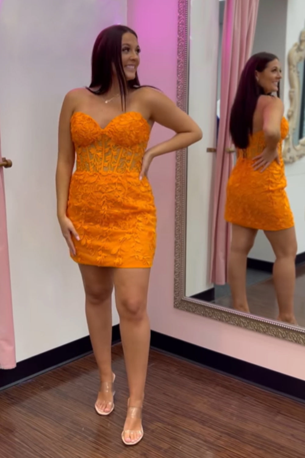 Yellow Tight Short Homecoming Dress with Appliques – jkprom Yellow Tight Short Homecoming Dress with Appliques – jkprom