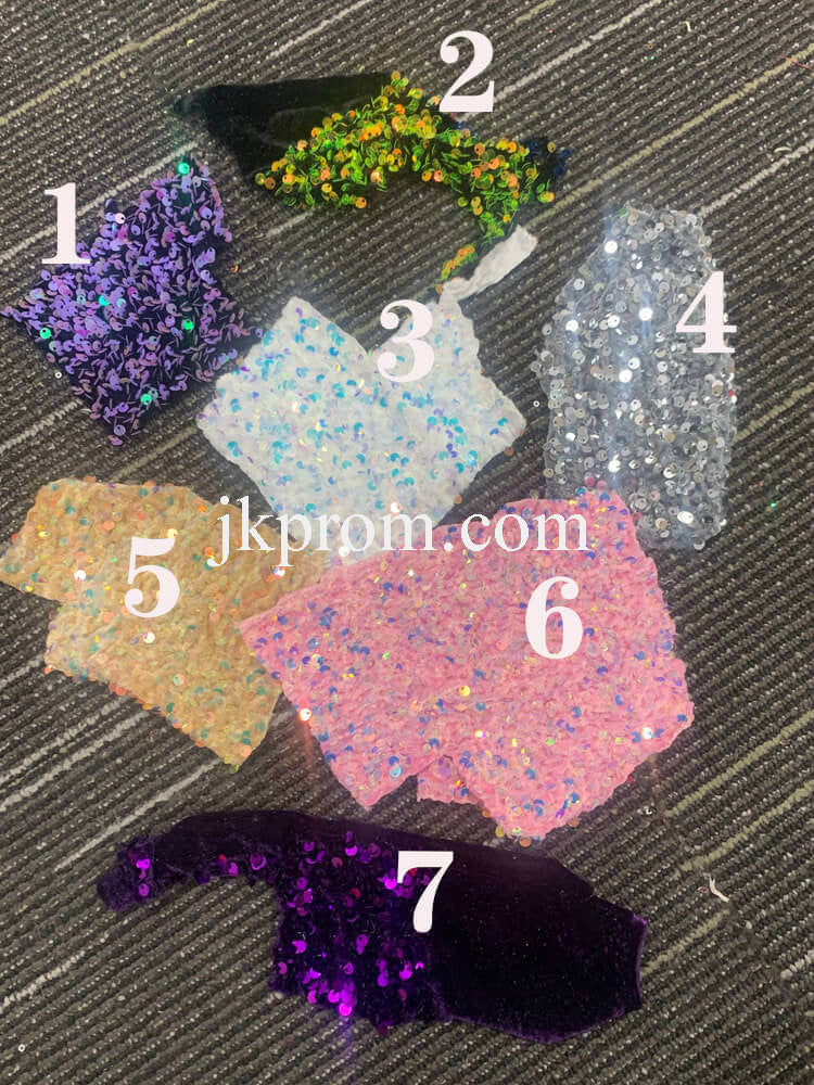 Iridescent Sequin Cocktail Dresses Long Sleeves Puffy Hoco Gown