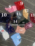 Iridescent Sequin Cocktail Dresses Long Sleeves Puffy Hoco Gown