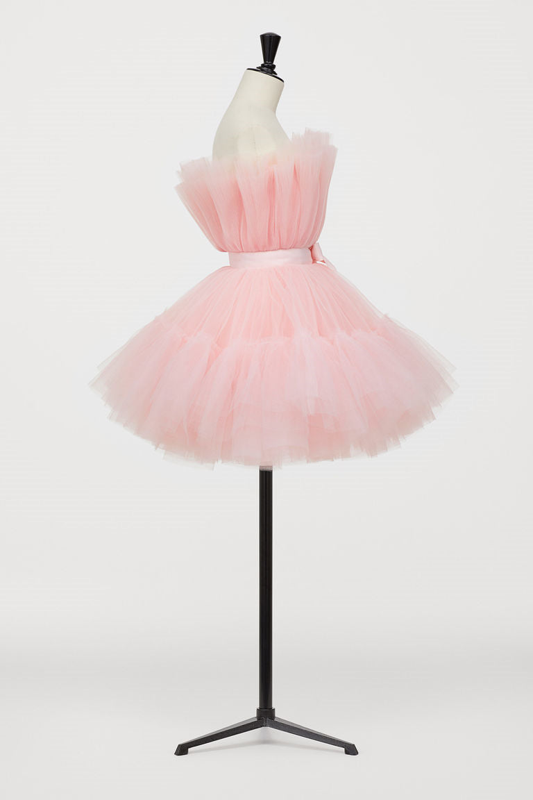 Hot Pink A-line Short Puffy Tulle Party Dress Cocktail Dresses
