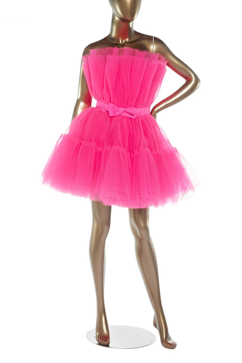 short hot pink puffy dress pink puffy short dress Custom Made Pink Puffy Short Prom Gown, Pink Prom Dresses, Formal Dres jbydress