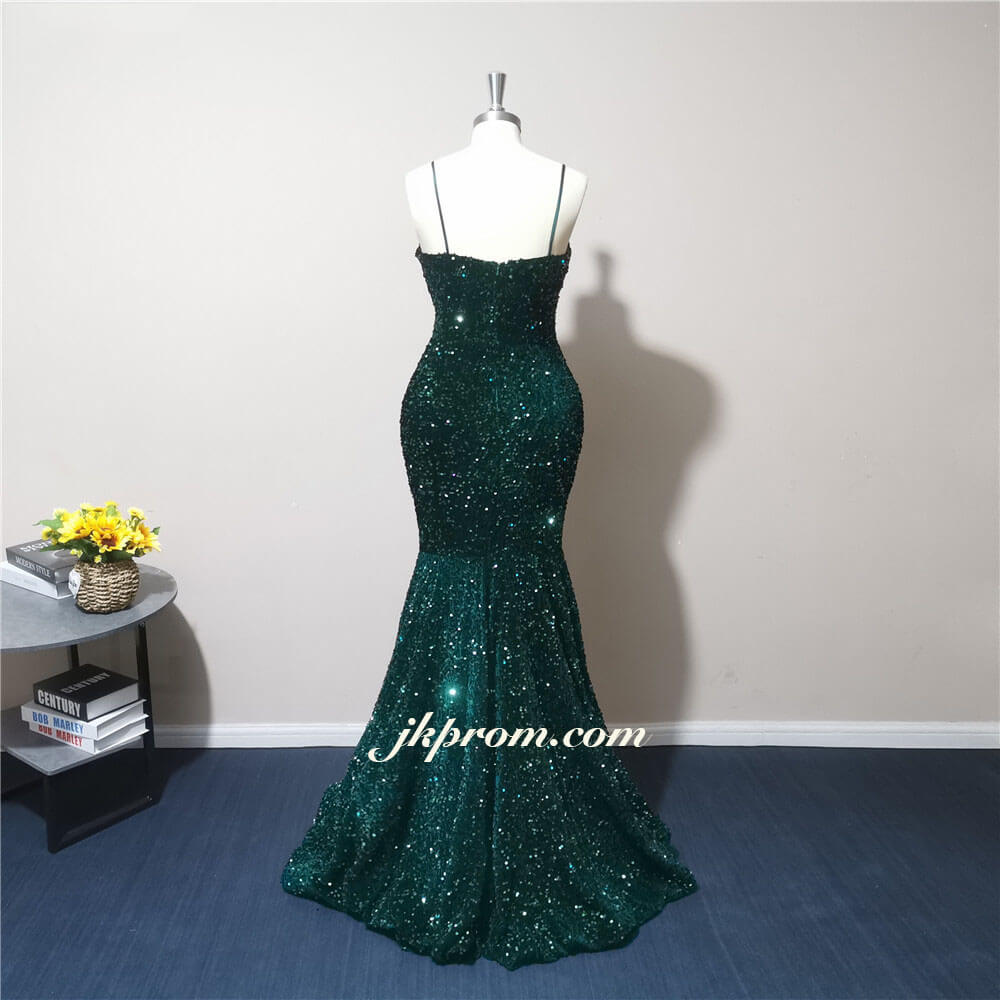 Emerald Green Prom Dresses Long,Sparkly Sequins Evening Dresses for Weddings,Dresses for Party Events