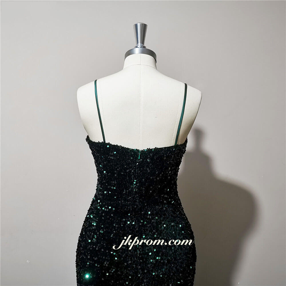 Emerald Green Prom Dresses Long,Sparkly Sequins Evening Dresses for Weddings,Dresses for Party Events