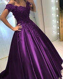 Elegant V-neck Off The Shoulder Lace Beaded Prom Dresses Floor Length Evening Gowns