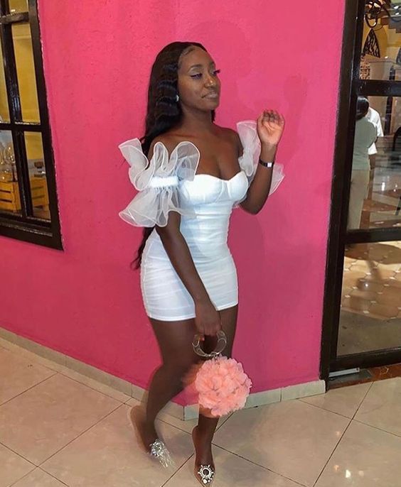 Black Girl Birthday Outfits Tight White Homecoming Dress jkprom Black Girl Birthday Outfits Tight White Homecoming Dress jkprom