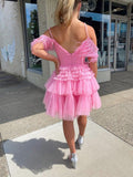 Pink-A-Line-Tiered-Short-Homecoming-Dress
