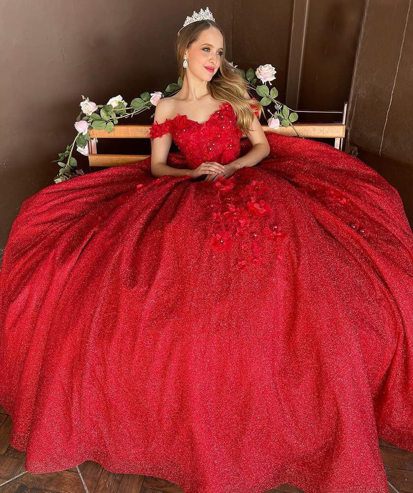 Bling Sequin Sweet 16 Quinceanera Dresses with 3D Applique Royal Blue – jkprom