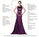 A Line V Neck Shiny Purple Long Prom Dresses, Shiny V Neck Purple Formal Evening Dresses