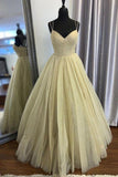Long Prom Dress With Sparkle Tulle Floor Length Formal Evening Dress