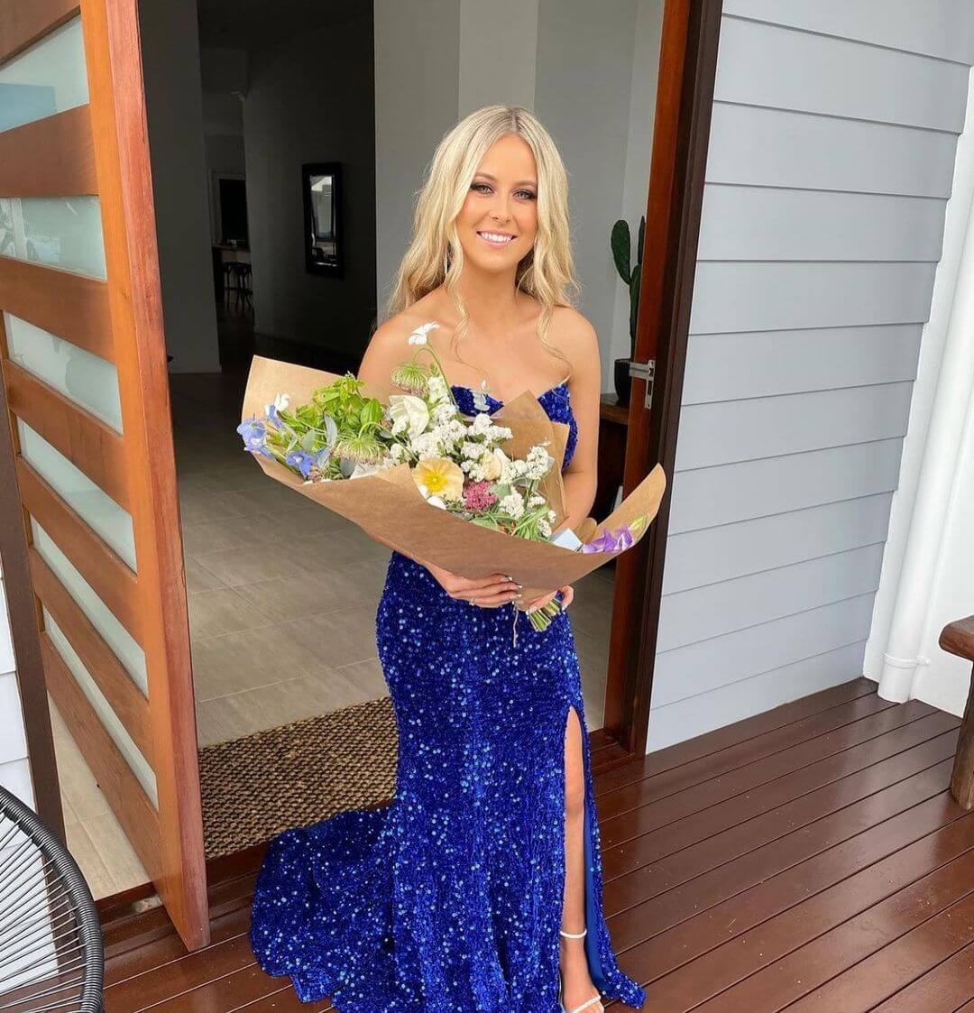 Sexy Royal Blue Long Prom Dresses,Sparkly Sequins Special Occasion Formal Gowns