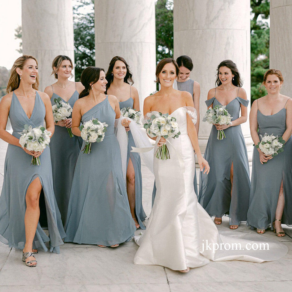 A-Line-Chiffon-V-Neck-Wedding-Guest-Dresses