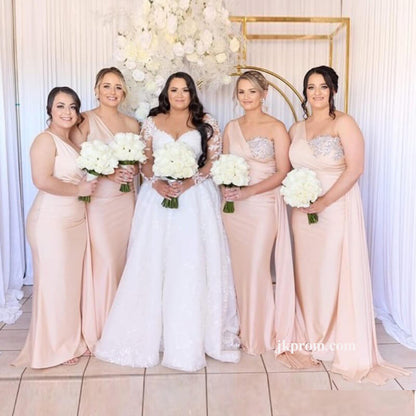 Champagne-Bridesmaid-Dresses-Elegant