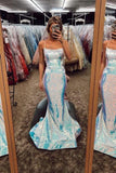 Sparkle Mermaid Prom Dresses,Formal Dresses Spaghetti Straps Long Evening Dress