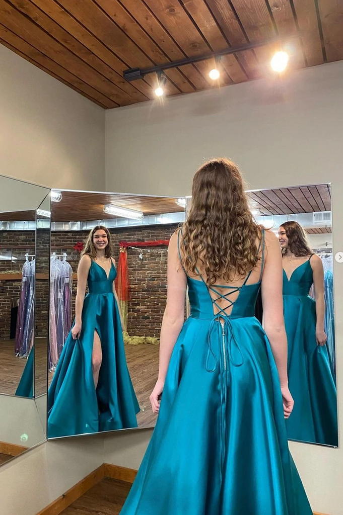 Classy Sheath Off The Shoulder Blue Satin Long Formal Evening Gown Summer Wedding Guest Dress Bridal Guest Dresses Wedding Outfits For Guest W0739