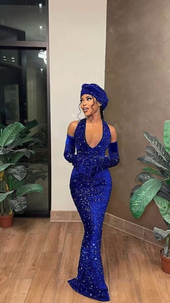 Sheath Black Girl Sequins Long Prom Dress Stunning Maxi Dresses with Gloves