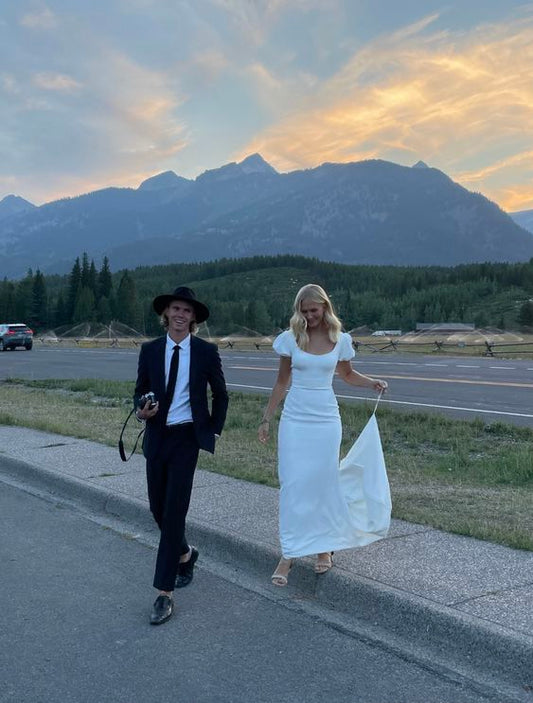 White Fashion Prom Dress Wedding Evening Dress Long