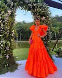 Orange Prom Dress Women Sexy Dresses Elegant Party Dress